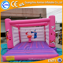 PVC rosa princesa castelo / casa bouncer inflável, inflável bouncer bolha bebê trampolim